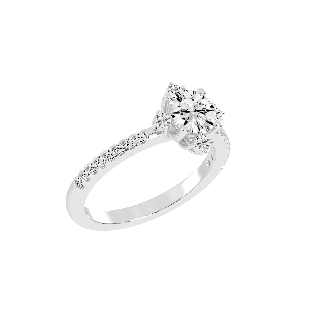 Radiavon  Four Prong Round Cut Classic Lab Diamond Ring