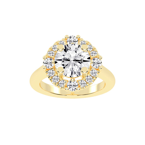 Halendre  Cathedral Round Cut Halo Lab Diamond Ring