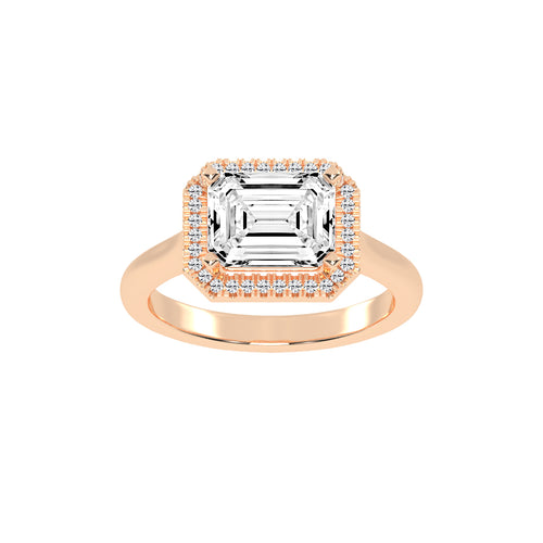 Halaira  Emerald Cut Halo Lab Diamond Ring
