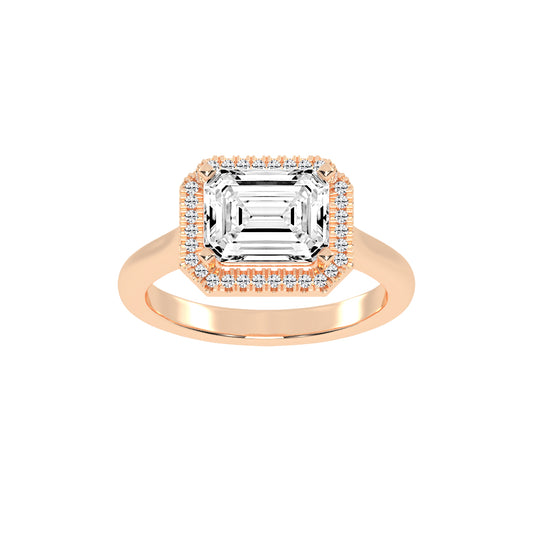 Halaira  Emerald Cut Halo Lab Diamond Ring