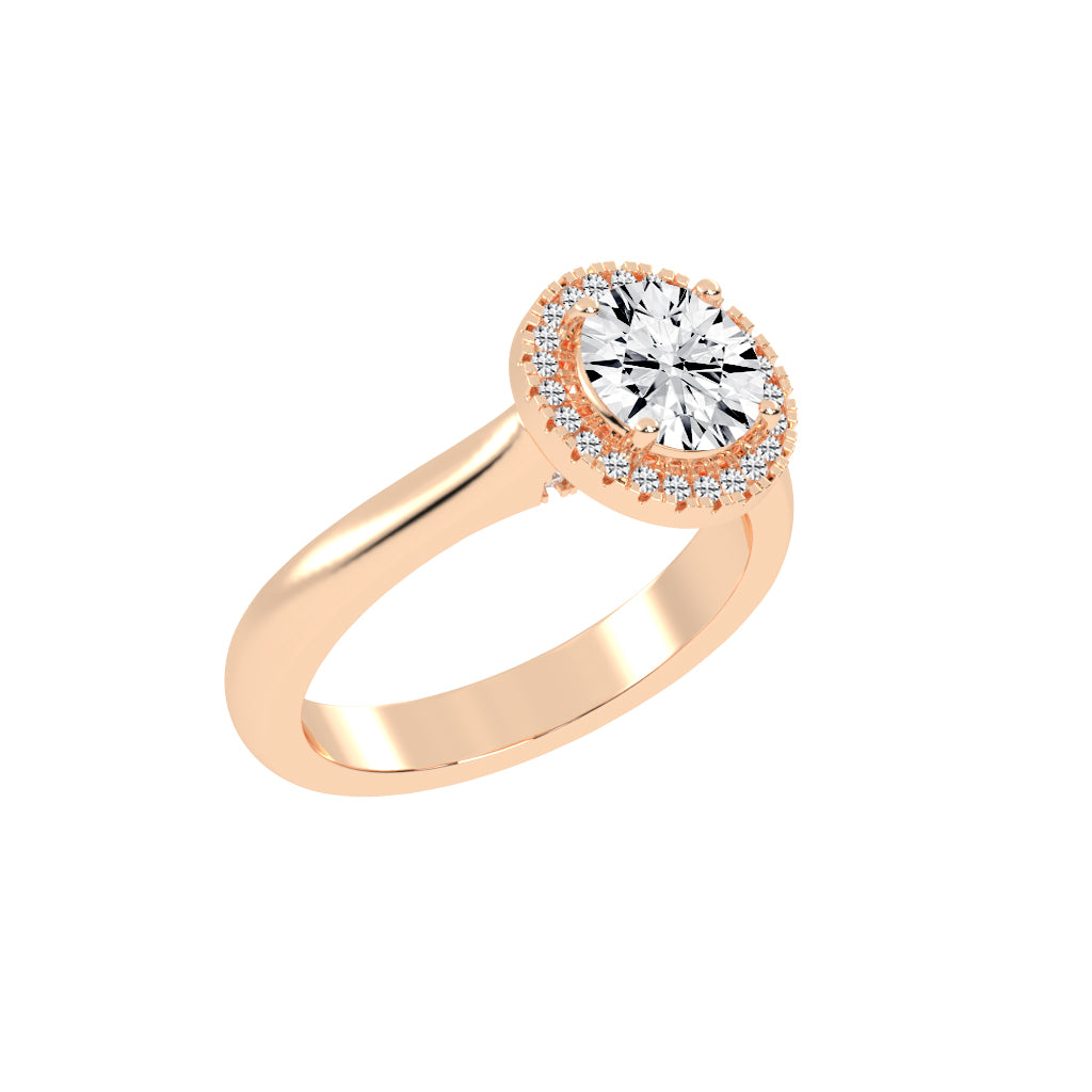 Haloetra  Cathedral Shank Halo Lab Diamond Ring