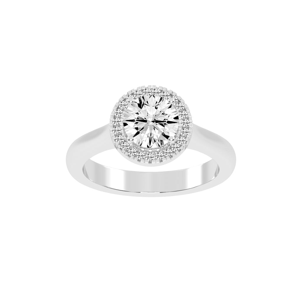 Haloetra  Cathedral Shank Halo Lab Diamond Ring
