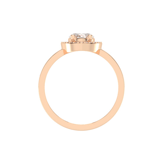 Haliana Marquise Four Prong Halo Lab Diamond Ring