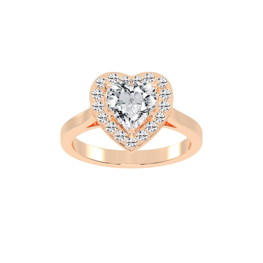 Halorissa Cathedral Heart Shape Halo Diamond Ring