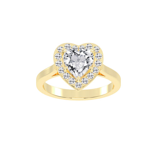 Halorissa Cathedral Heart Shape Halo Diamond Ring