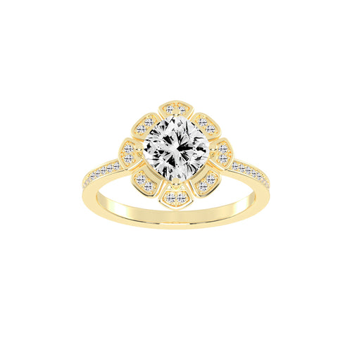 Luxviora Cushion Shape Casual Lab Diamond Ring