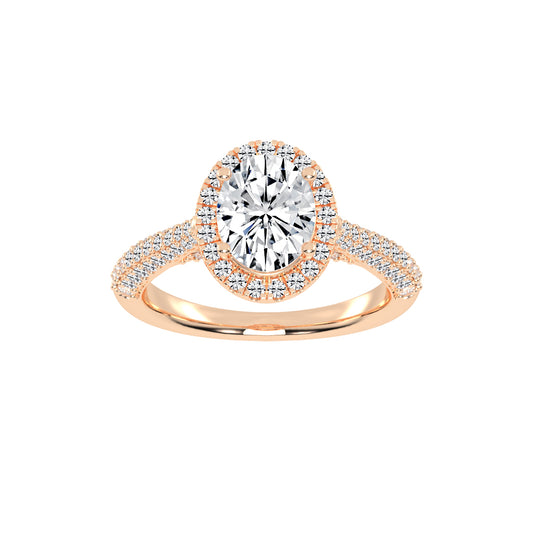 Halistar Oval Shape Halo Lab Diamond Ring
