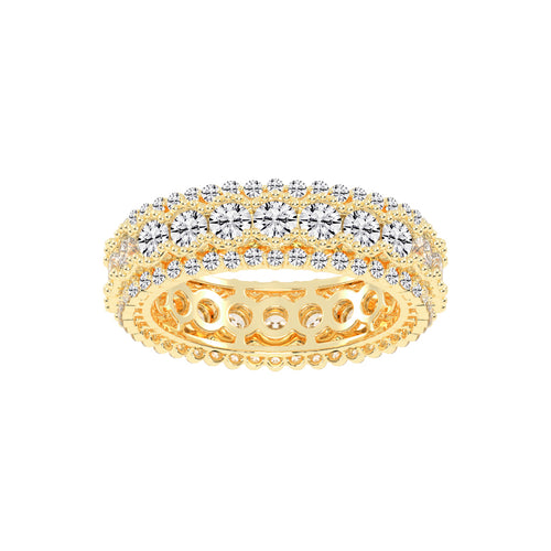 Valenne Three Row Round Cut Lab Diamond Ring
