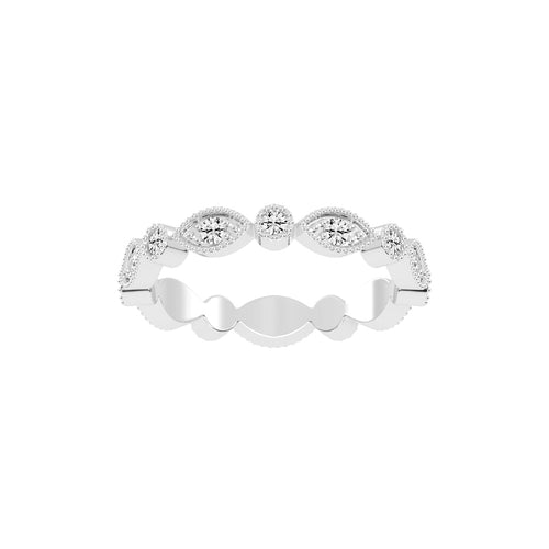 Alouette Bezel Set Round  Leaf Cut Lab Diamond Ring
