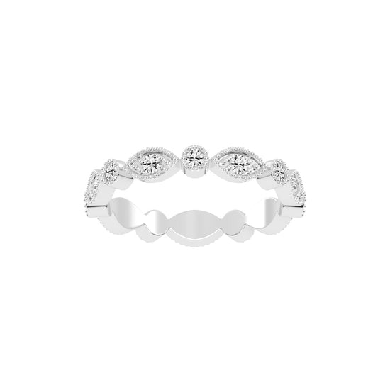 Alouette Bezel Set Round  Leaf Cut Lab Diamond Ring