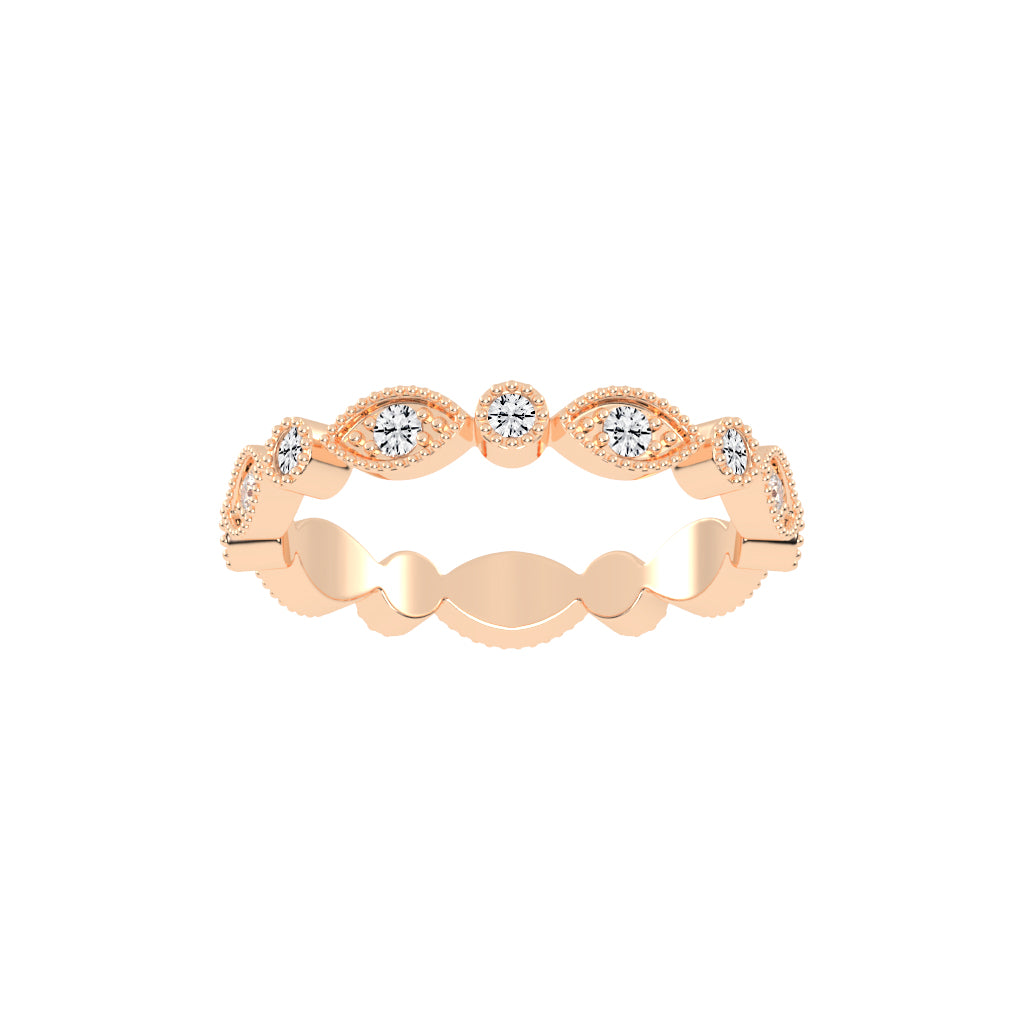 Alouette Bezel Set Round  Leaf Cut Lab Diamond Ring