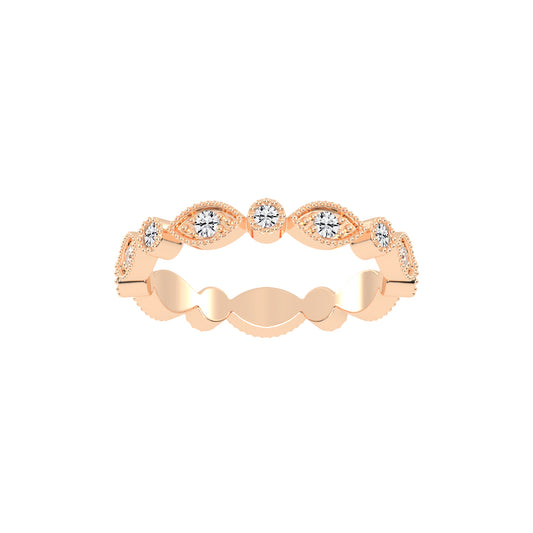Alouette Bezel Set Round  Leaf Cut Lab Diamond Ring