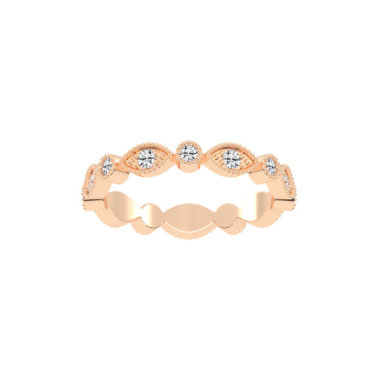 Alouette Bezel Set Round  Leaf Cut Lab Diamond Ring