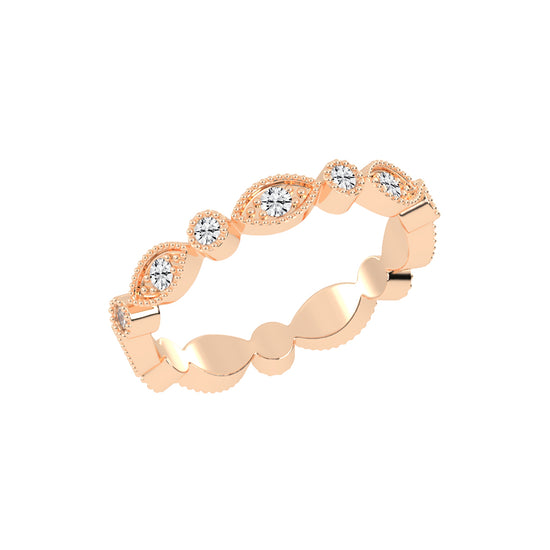 Alouette Bezel Set Round  Leaf Cut Lab Diamond Ring