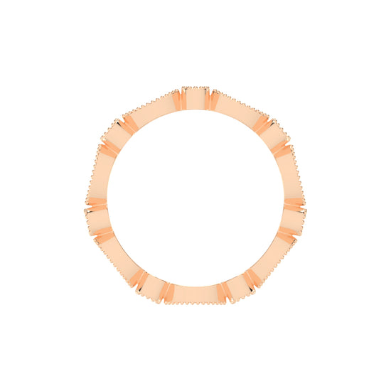 Alouette Bezel Set Round  Leaf Cut Lab Diamond Ring