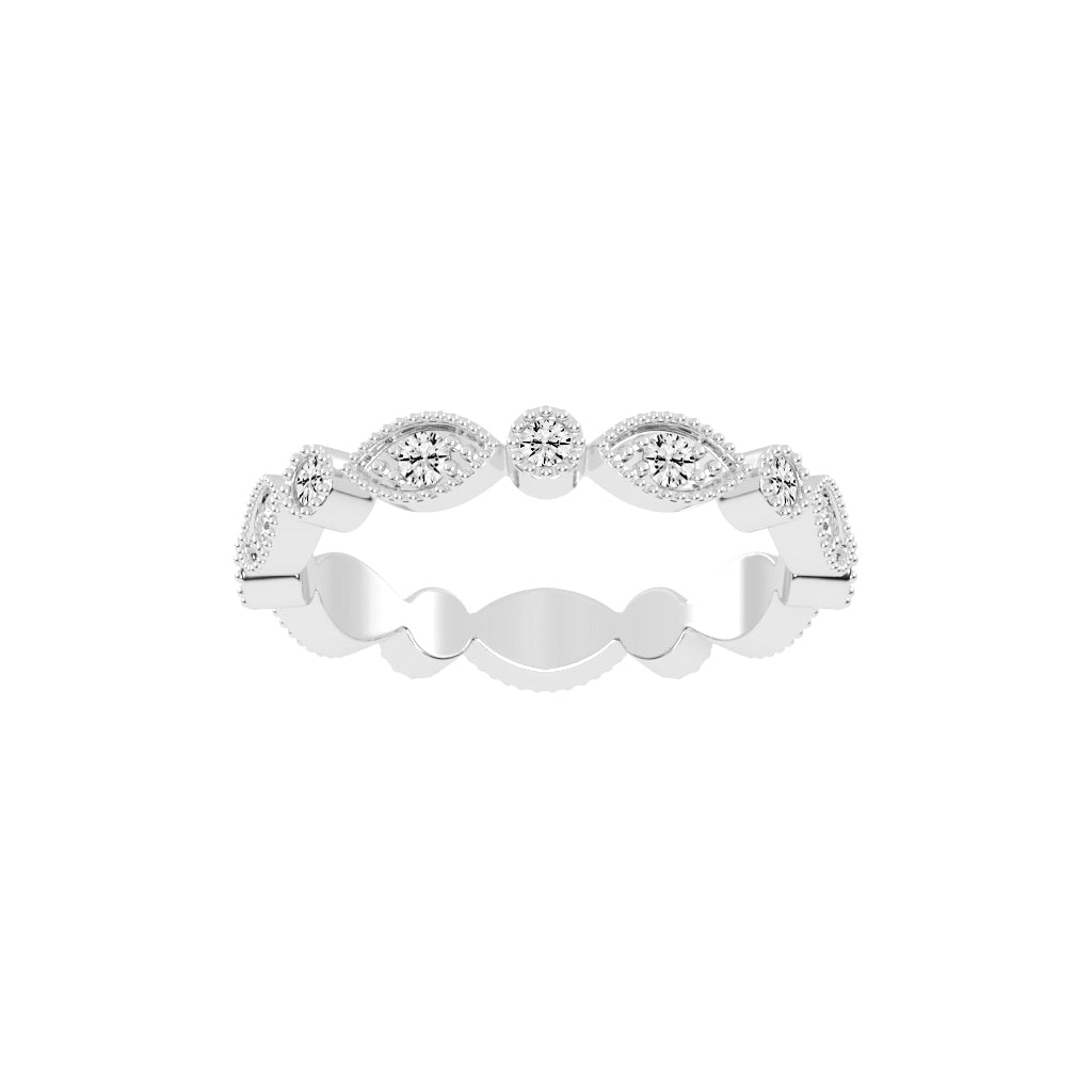 Alouette Bezel Set Round  Leaf Cut Lab Diamond Ring