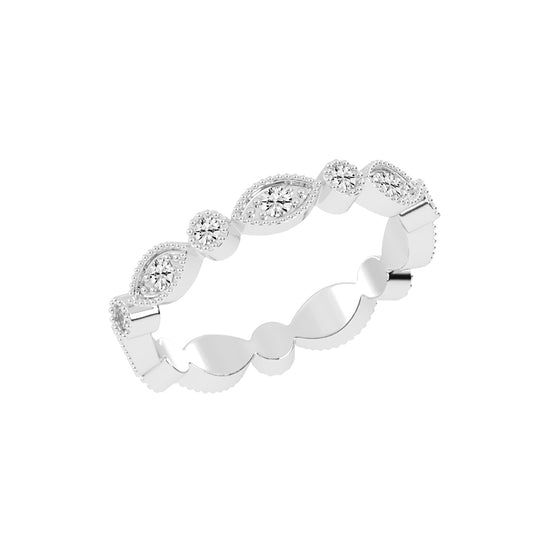 Alouette Bezel Set Round  Leaf Cut Lab Diamond Ring