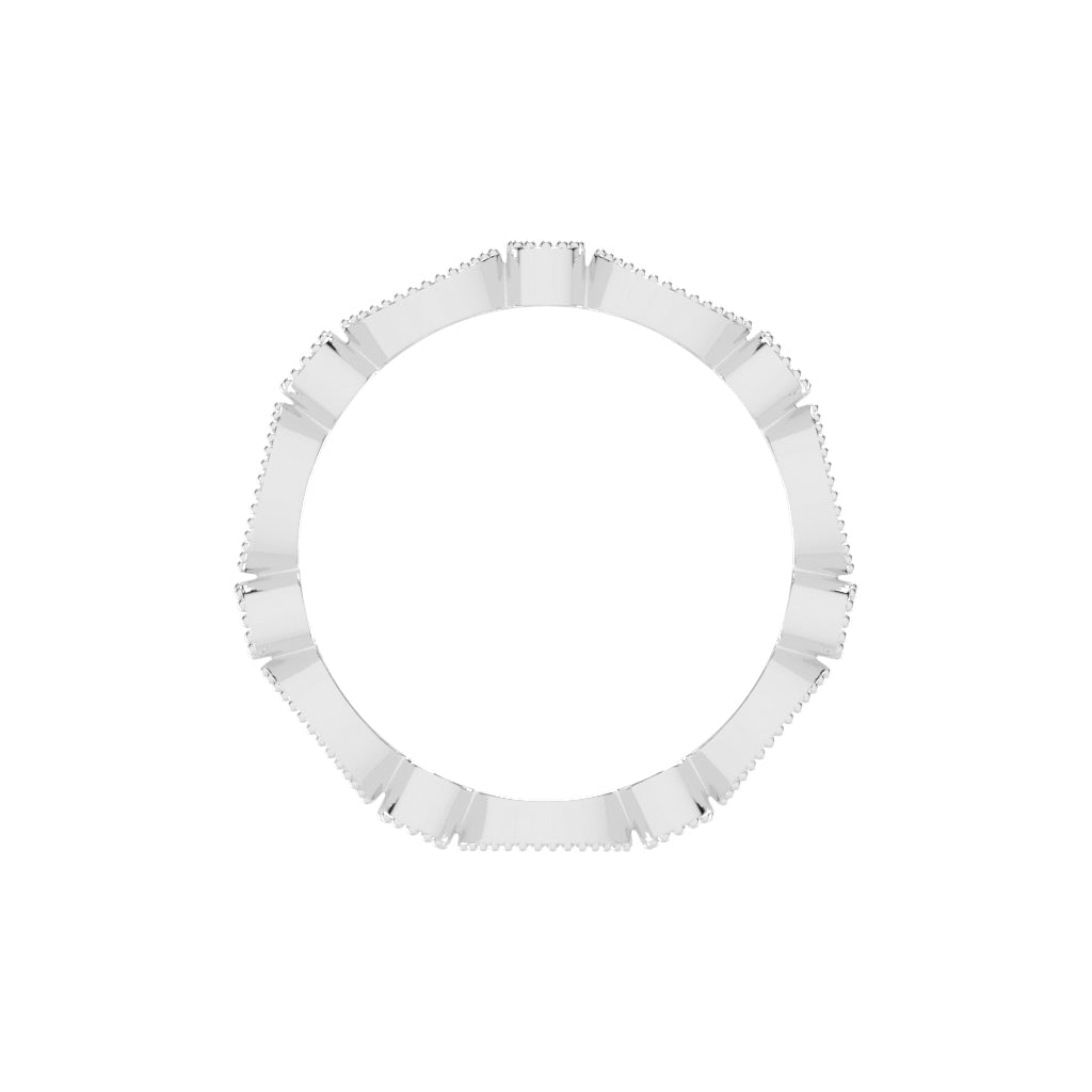 Alouette Bezel Set Round  Leaf Cut Lab Diamond Ring
