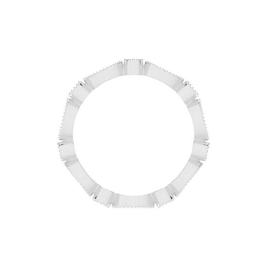 Alouette Bezel Set Round  Leaf Cut Lab Diamond Ring
