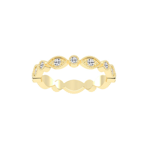 Alouette Bezel Set Round  Leaf Cut Lab Diamond Ring