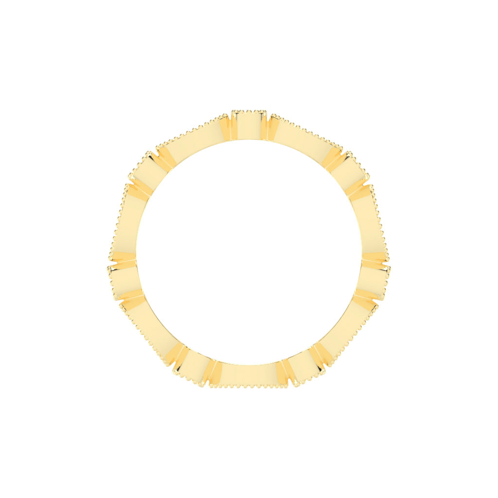 Alouette Bezel Set Round  Leaf Cut Lab Diamond Ring