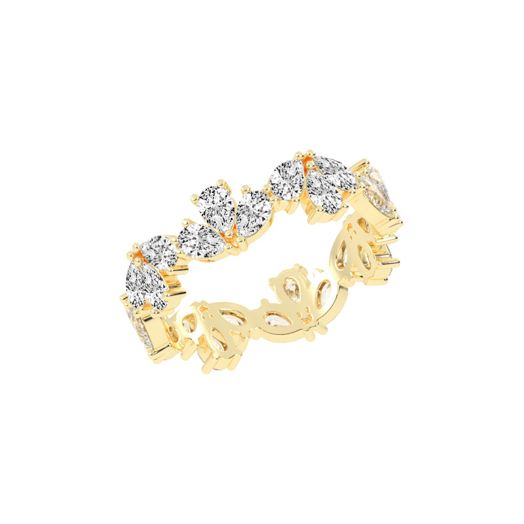 Ornavia Pear Cut Eternity Lab Diamond Ring