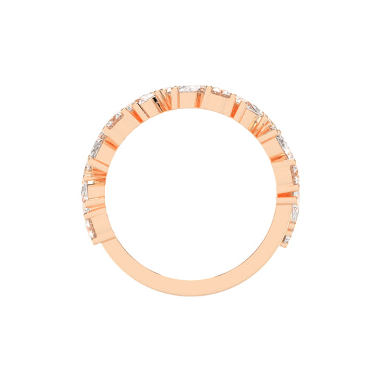 Vespera Three Prong Pear  Round Cut Eternity Diamond Ring