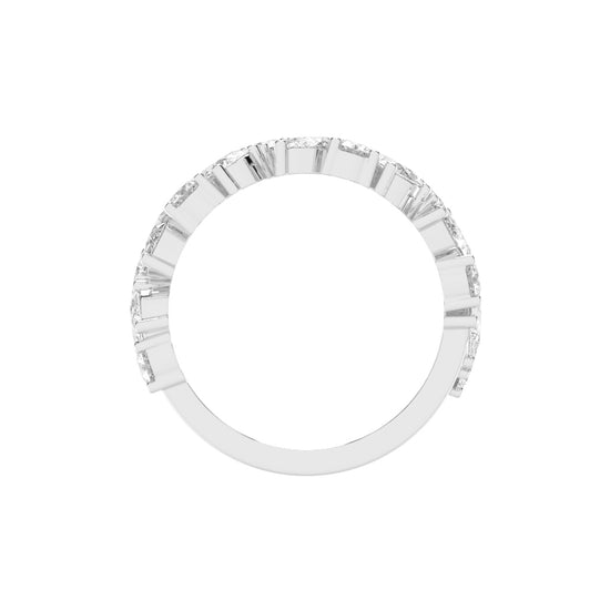Vespera Three Prong Pear  Round Cut Eternity Diamond Ring