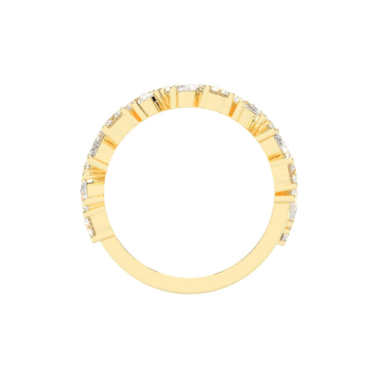 Vespera Three Prong Pear  Round Cut Eternity Diamond Ring