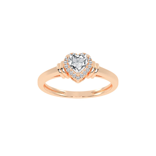 Deliquea Cathedral Heart Shape Delicate Lab Diamond Ring