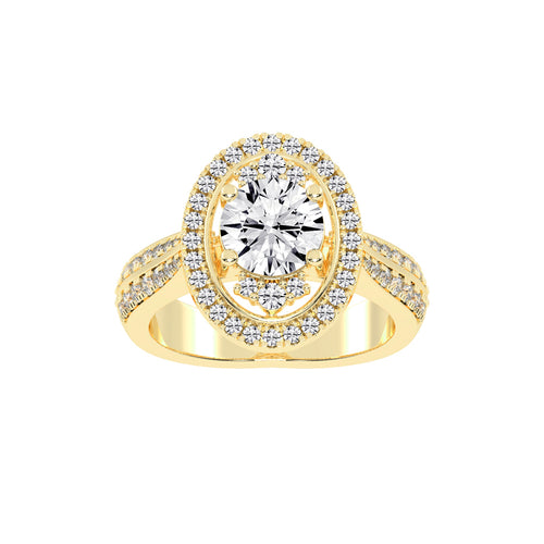 Sidafaire Cathedral Round Cut Lab Diamond Ring