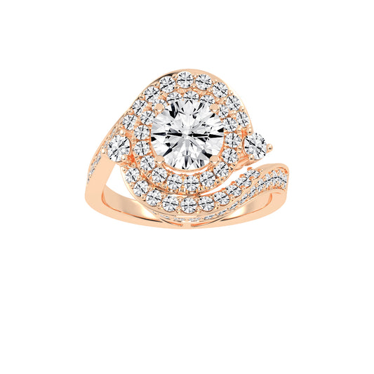 Chimerra Freeform Round Cut Classic Lab Diamond Ring