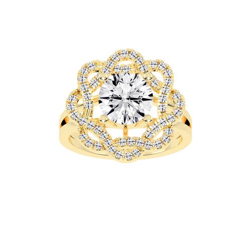 Veloretta Four Prong Round Lab Diamond Ring