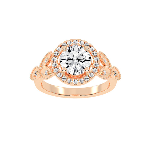 Halexia Standard Round Cut Halo Lab Diamond Ring