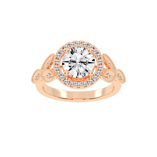 Halexia Standard Round Cut Halo Lab Diamond Ring