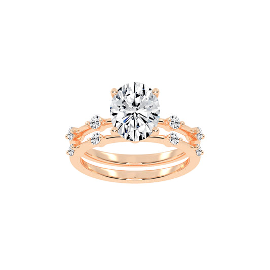 Sidenity Oval Cut Sides Stone Lab Diamond Ring