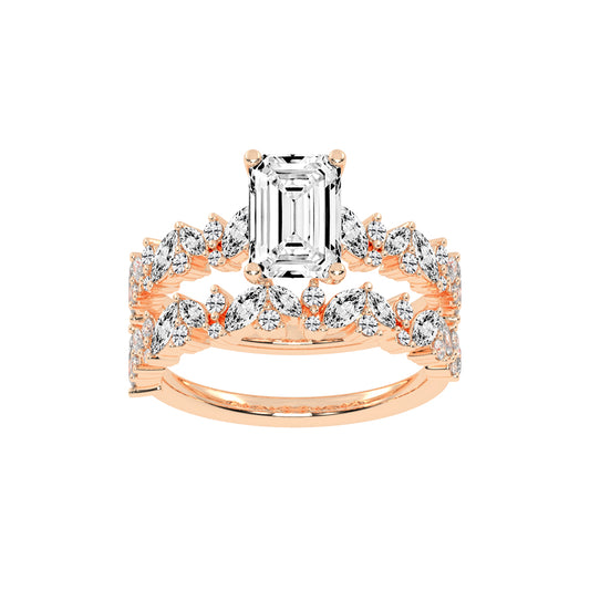 Diamora Bezel Emerald Cut Classic Lab Diamond Ring