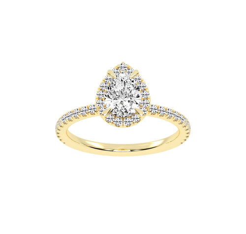 Lumihalo Pear Shape Halo Lab Diamond Ring