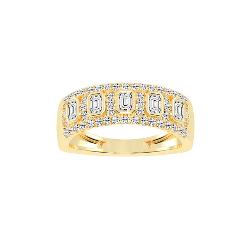Oralune Bezel Set Emerald Cut Eternity Lab Diamond Ring