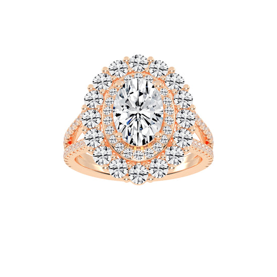 Elixara Round  Oval Cut Daimond Ring
