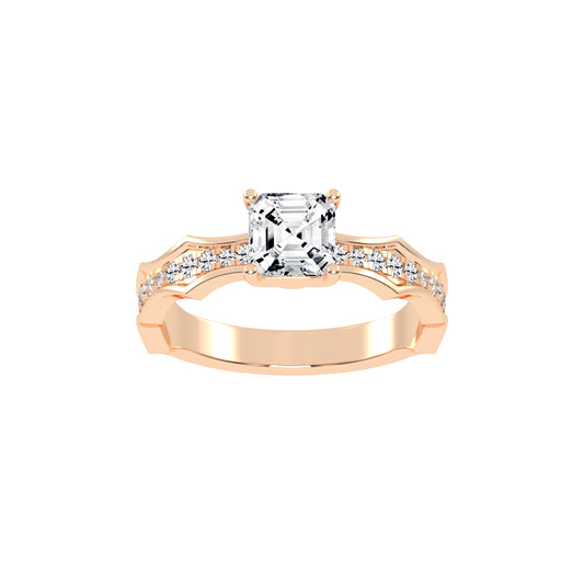 Embraceva Gizele Tapred Emerald Cut Lab Diamond Ring
