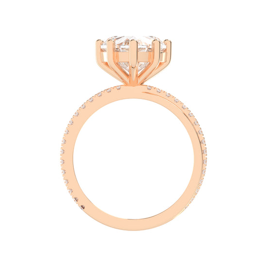 Boundelle Heart Cut Engagement Lab Diamond Ring