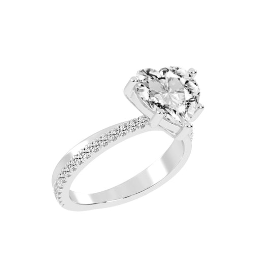 Boundelle Heart Cut Engagement Lab Diamond Ring