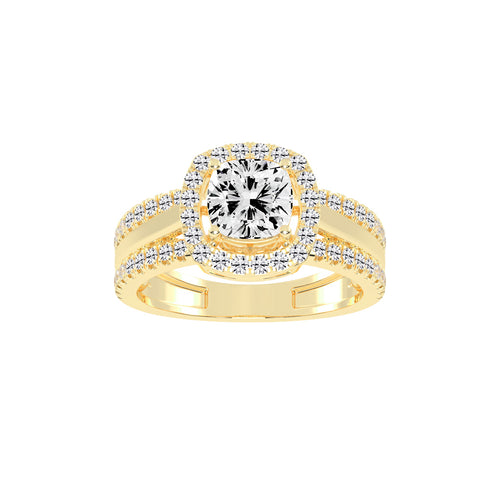 Halysia Cushion Cut Halo Lab Diamond Ring