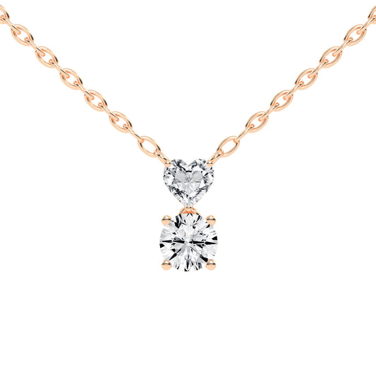 1.5Ct Round Shape Rose Gold Solitaire Pendants
