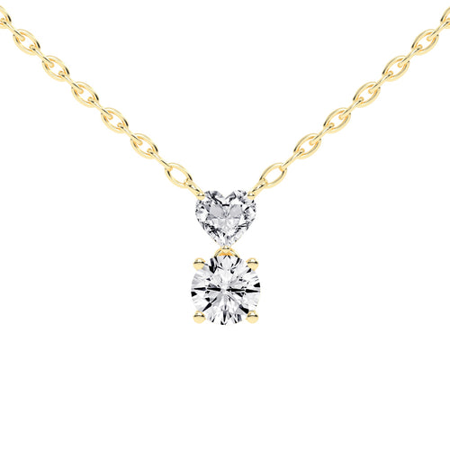 1.5Ct Round Shape Rose Gold Solitaire Pendants
