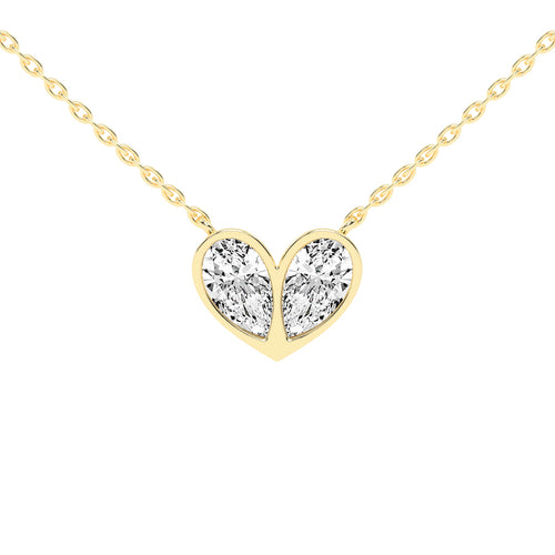 Evelina 6.25Ct Heart Style Pear Cut Fancy Lab Diamond Pendant