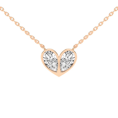 Evelina 6.25Ct Heart Style Pear Cut Fancy Lab Diamond Pendant