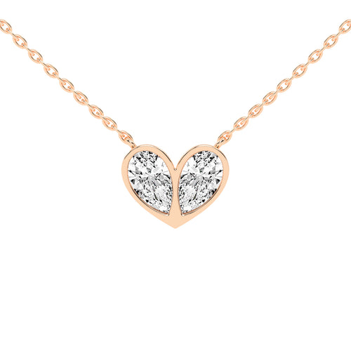 Evelina 6.25Ct Heart Style Pear Cut Fancy Lab Diamond Pendant
