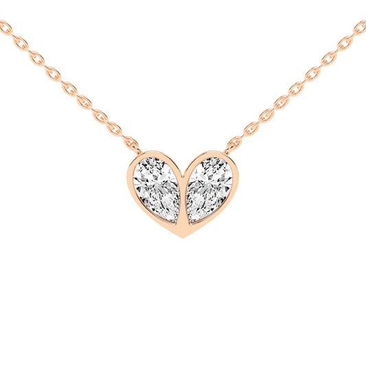 Evelina 6.25Ct Heart Style Pear Cut Fancy Lab Diamond Pendant